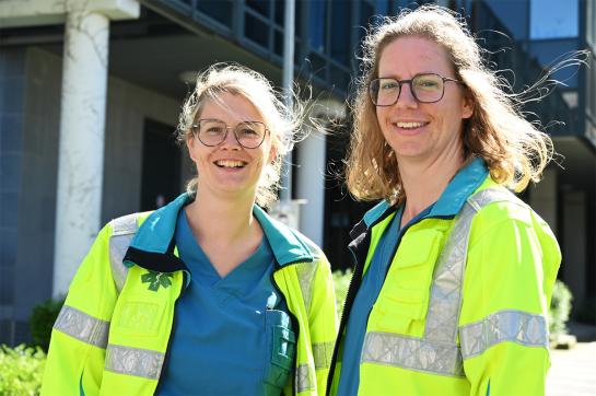 PIT-verpleegkundigen Sanne-Verhees en Maureen Polfliet